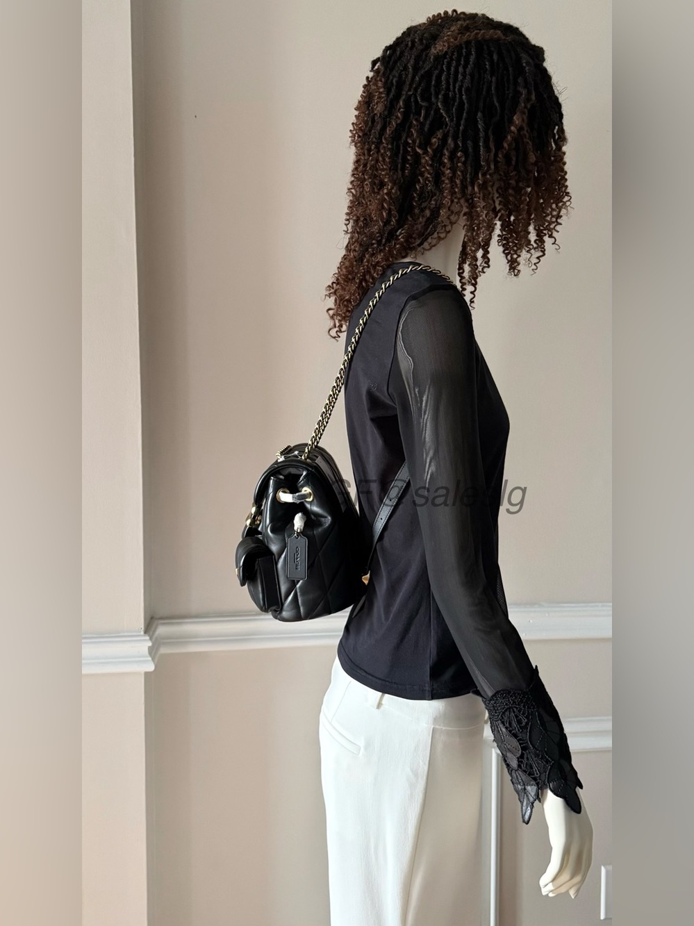 NWT Coach Tabby Quilted Nappa Leather Convertible Backpack CU076 Black Gold - Picture 5 of 16
